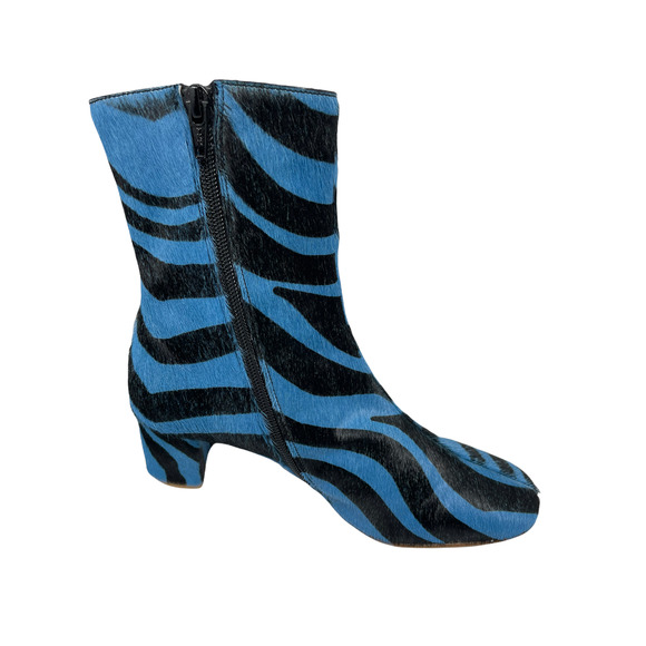 NWT by Far Blue Sophia Zebra Print Pony Hair Boot EU 37 US 6.5 or 7 - Picture 5 of 12